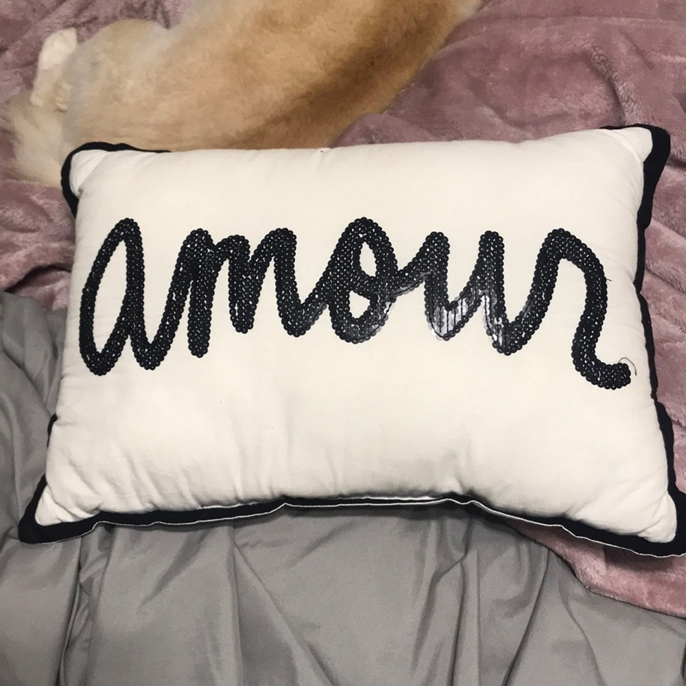 Reversible “Amour” Throw Pillow